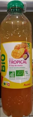 Boisson tropicale à l'eau de source Auchan Bio, Auchan 1 l, code 3596710462643