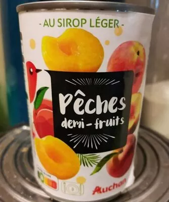 Pêches demi fruits Auchan 410 g, code 3596710464678