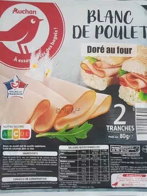 Blanc de poulet doré au four Auchan , code 3596710464791