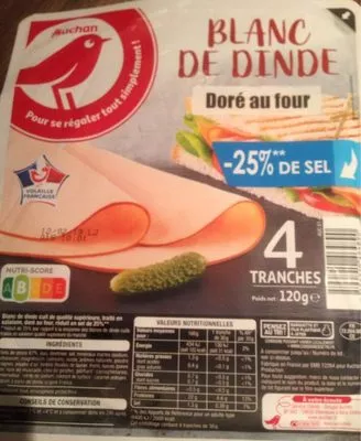 Blanc de Dinde Doré au Four Auchan 120 g, code 3596710464890