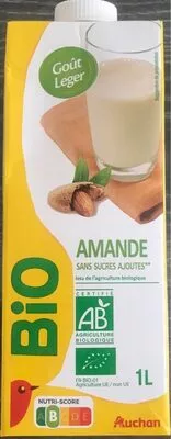 Boisson Amande Sans sucres ajoutés Auchan Bio, Auchan 1 L, code 3596710467099