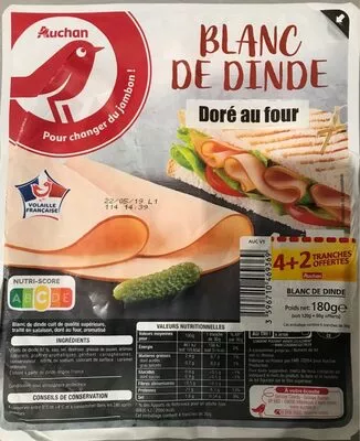 Blanc de Dinde doré au four Auchan 180 g, code 3596710469369