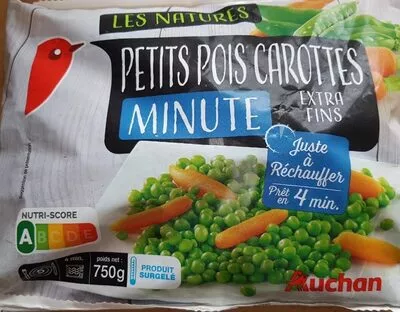 Petits pois carottes extra fins minute Auchan 750 g, code 3596710469796