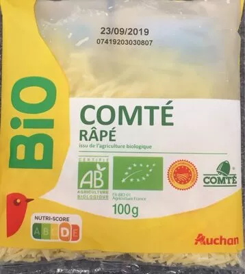 Comté râpé Auchan 100 g, code 3596710470891