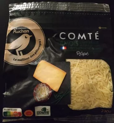 Comté râpé 4 mois d'affinage Auchan 230 g, code 3596710470914