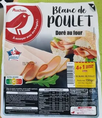 Blanc de poulet Auchan 150 g, code 3596710482382