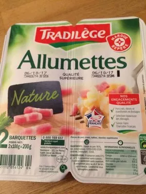 Allumettes Nature Tradilège, Marque Repère 200 g (2 * 100 g), code 3605265014976