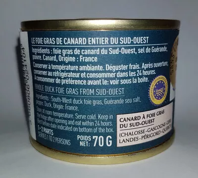 foie gras entier du Sud Ouest Comtesse du Barry 70 grs, code 3660806024104