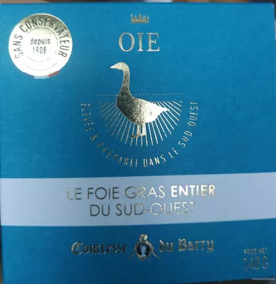 Foie gras entier du sud-ouest (Oie) Comtesse du Barry 140 g, code 3660806024586