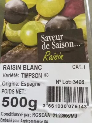 Raisin sans pépin Saveur de Saison... 500 g, code 3661030076143