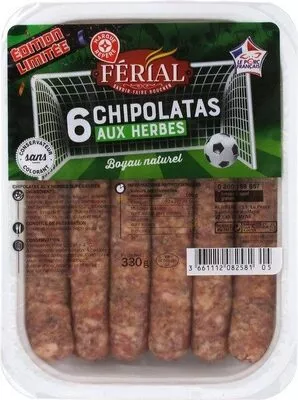 Chipolatas aux herbes x 6 Férial, Marque Repère 330 g, code 3661112082581