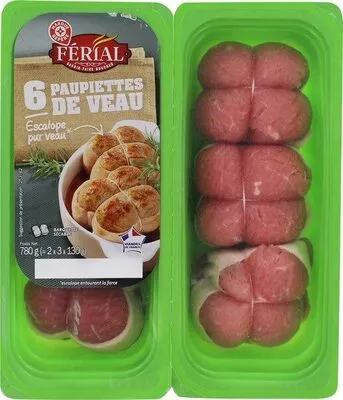 Paupiettes de veau x 6 Férial, Marque Repère 780 g, code 3661112083212