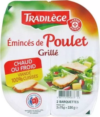 Emincés de poulet grillé Tradilège, Marque Repère 150 g, code 3661112095673