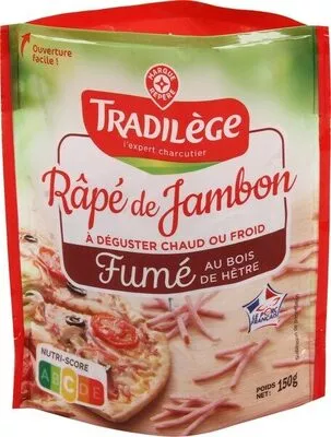 Râpé de jambon fumé 2 x 75 g Herta, Marque Repère, Tradilège 150 g, code 3661112096533