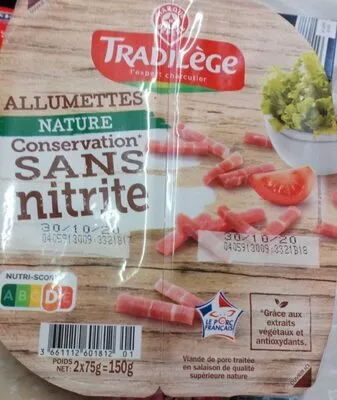 Allumettes nature sans nitrite Tradilège , code 3661112601812