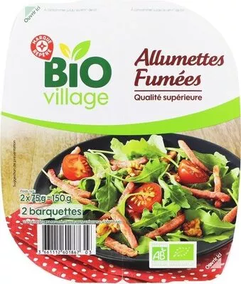 Allumettes fumees bio Marque Repère, Bio Village 2 x 75 g, code 3661112601867