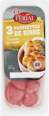 Paupiettes de dinde x 3 Férial,  Marque Repère 390 g, code 3661112800260