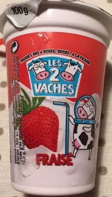 Yaourt à boire fraise Les 2 Vaches 100 g, code 3661344000186