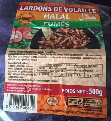 Lardons de volaille  500 g, code 3700141403650