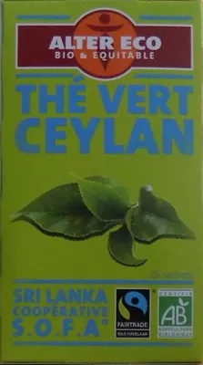 Thé Vert Ceylan Bio Alter Eco Alter Eco 40 g, code 3700214610183