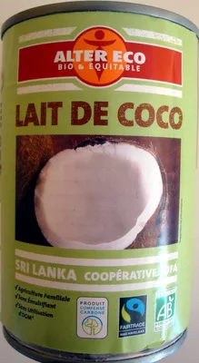 Lait de coco Alter Eco 400 mL, code 3700214613740