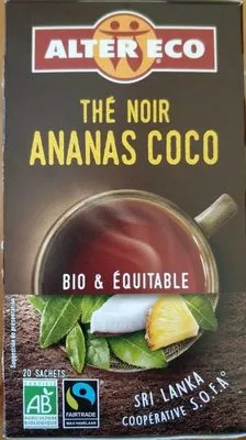 Thé noir Ananas Noix de coco Alter Eco 34 g, code 3700214617885