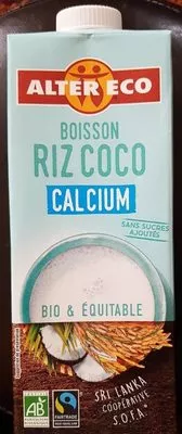 Boisson riz coco Alter Eco , code 3700214618264