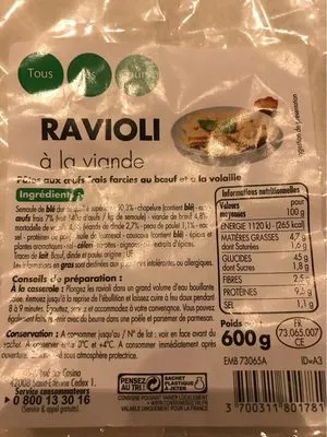 Ravioli à la viande Tous les jours 600 g, code 3700311801781