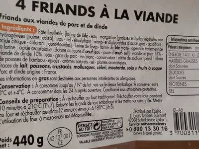 4 friands à la viande Tous les jours 440 g, code 3700311820980