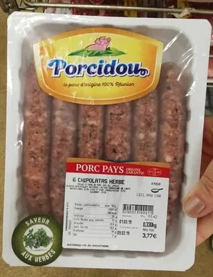 Chipolatas aux herbes Porcidou 330g, code 3700337100011