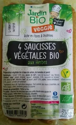 Saucisse végétal bio aux herbes Jardin Bio , code 3700477660574