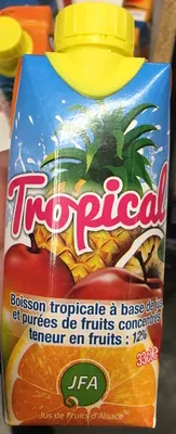 Tropical JFA, Jus de Fruits d'Alsace 33 cl, code 3700490804979