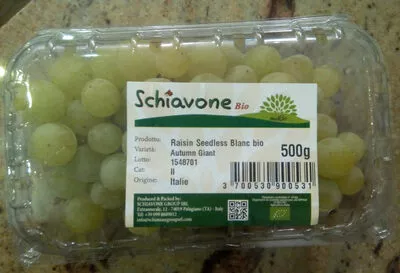 Raisin seedless blanc bio Schiavone 500 g, code 3700530900531