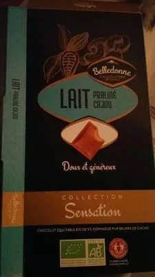 Chocolat lait praliné cajou Belledonne 100 g, code 3700531202061