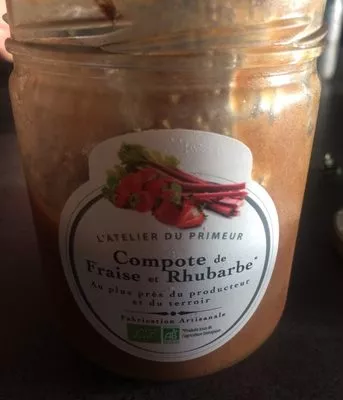 Compote de fraise et rhubarbe L'Atelier du Primeur , code 3700876960015