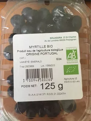 Myrtilles bio Solagora 125 g, code 3700946300260