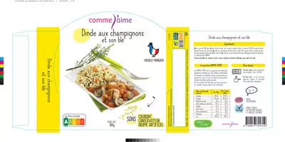 Dinde aux champignons et son blé Comme J'aime 300 g, code 3700977701319