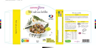 Petit salé aux lentilles Comme j'aime 300 g, code 3700977702507