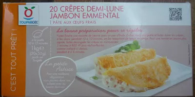 20 crêpes demi-lune jambon emmental Toupargel 1 kg, code 3760011174332