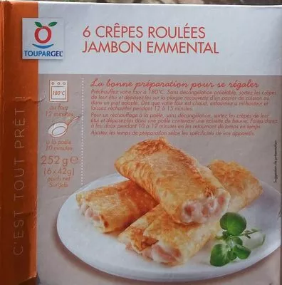 6 crêpes roulées jambon emmental Toupargel 252 g (6 x 42 g), code 3760011178040