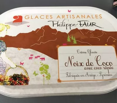 Glaces artisanales noix de coco Philippe faur , code 3760012140275