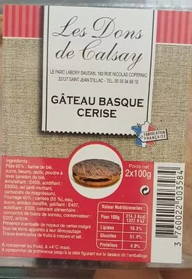 Gâteau basque cerise  2 x 100 g, code 3760022003584