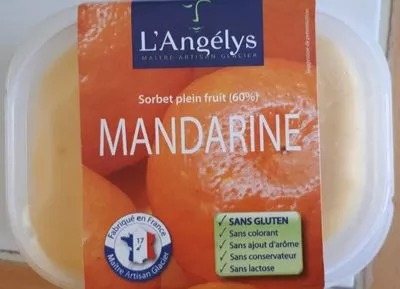 Sorbet plein fruit (60%) mandarine L'Angélys 250, code 3760039984371