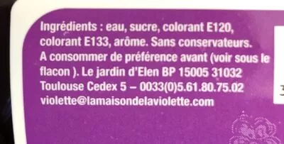 Sirop saveur Violette Le jardin d’Elen 25 cl, code 3760043781065