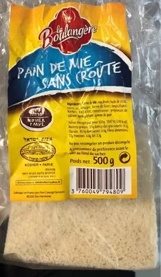 Pain de mie sans croûte La Boulangère 500g, code 3760049794809