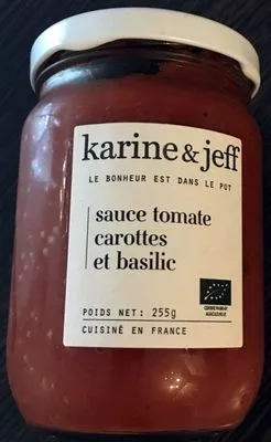 Sauce tomate carottes et basilic Karine & Jeff, Le bonheur est dans le pot 255 g, code 3760052232381