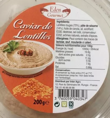 Houmous Ras El Hanout Eden Gourmet 200 g, code 3760059040347