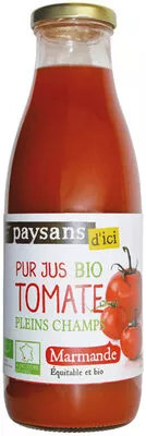 Pur Jus de Tomate Bio Pleins Champs Paysans d'ici,  Ethiquable 75 cl, code 3760091721952