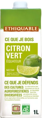 Nectar de citron vert d'Équateur Ethiquable 1 L, code 3760091729477