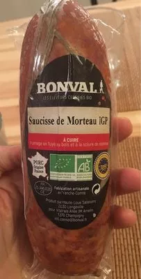 Saucisse de Morteau IGP 300g Bonval , code 3760099536473